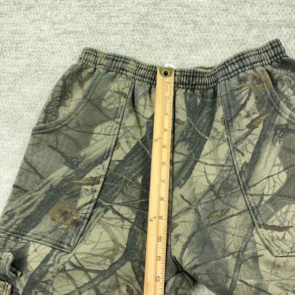 Vintage Jerzees Camo Sweatpants Men‎ Medium Cargo Jogger 90s Y2K USA Hardwoods
